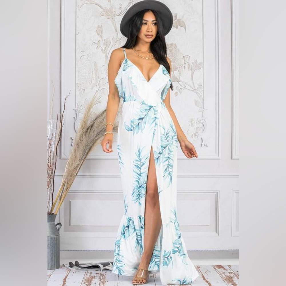 White floral print dress